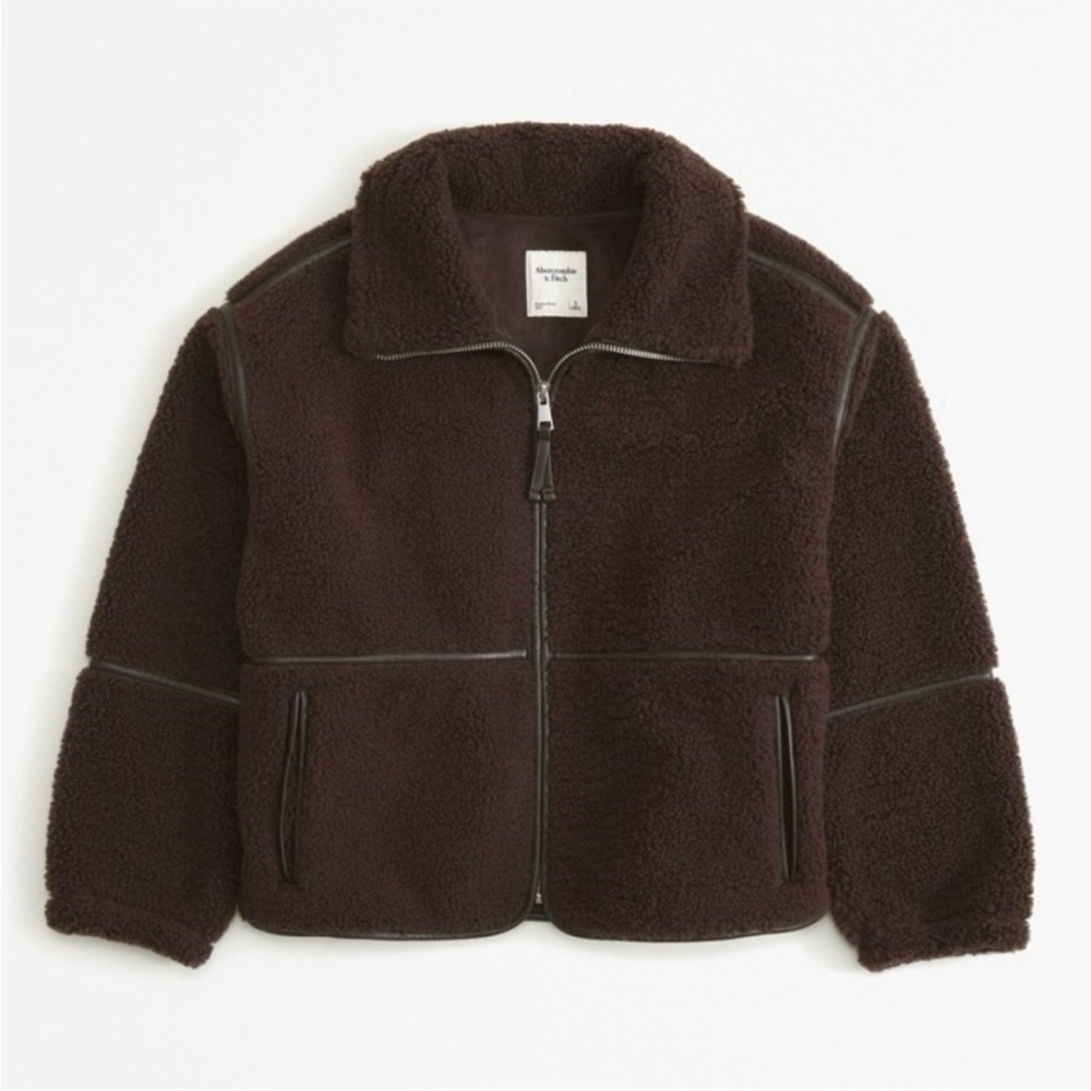 Abercrombie & Fitch Mockneck Sherpa Full-Zip Jacket